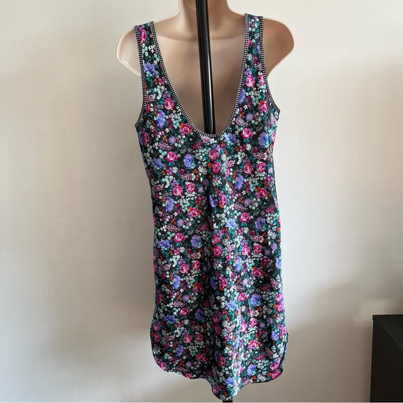 Satin Slip Dress Black‎ Floral Nightgown - Picture 4 of 7
